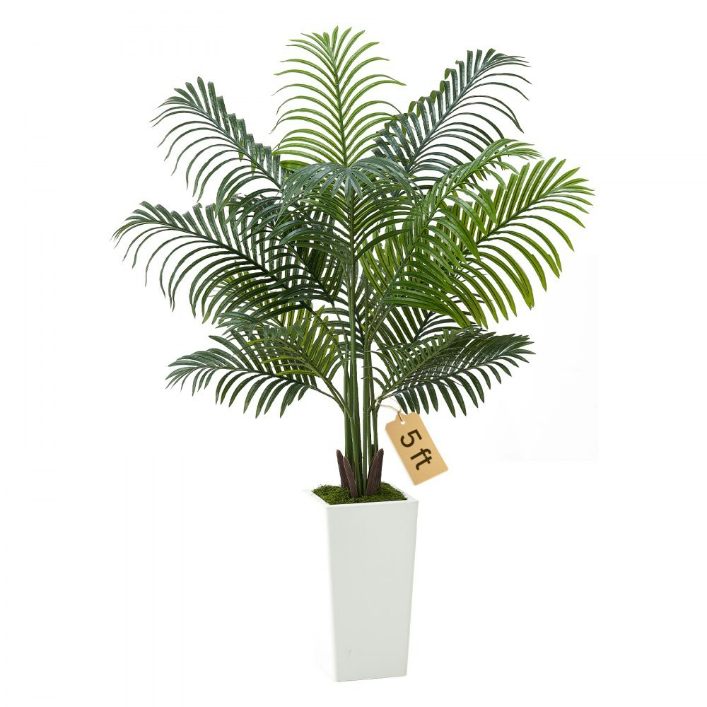 Vevor 5-Foot Artificial Areca Palm Tree w/ Planter: $47