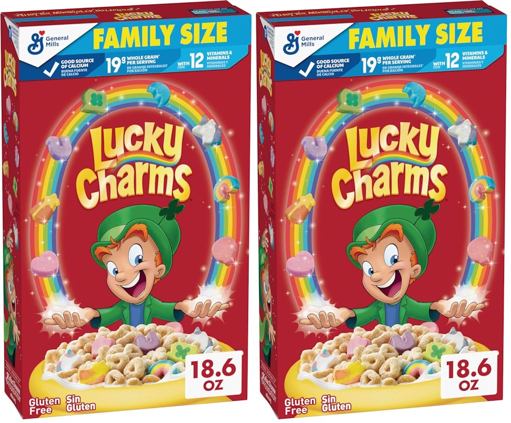 Lucky Charms Cereal Family Size 18.6-oz. Box 2-Pack: $3.91 via Sub & Save