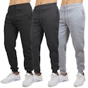 Galaxy by Harvic Men's Fleece Jogger Sweatpants 3-Pack for $24 + free shipping w/ $35