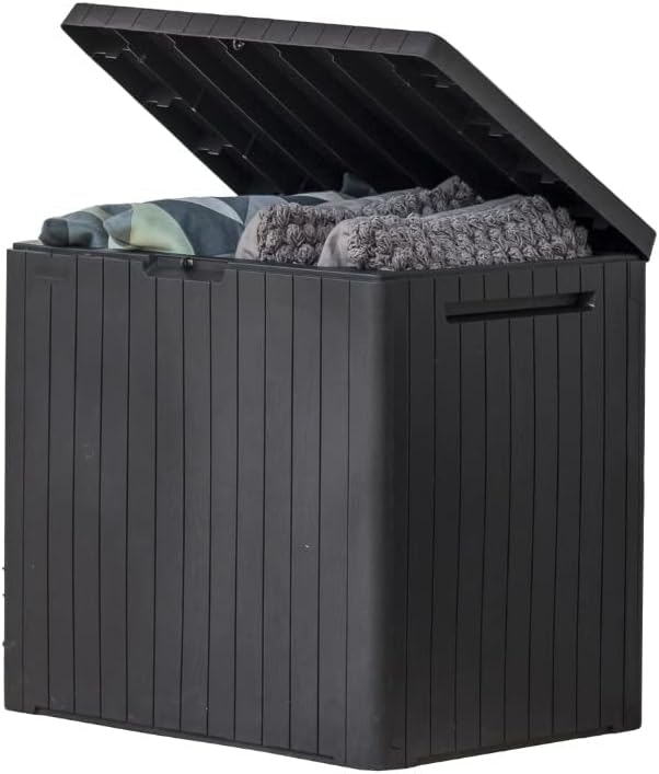  Keter City 30-Gallon Resin Outdoor Storage Box : $25