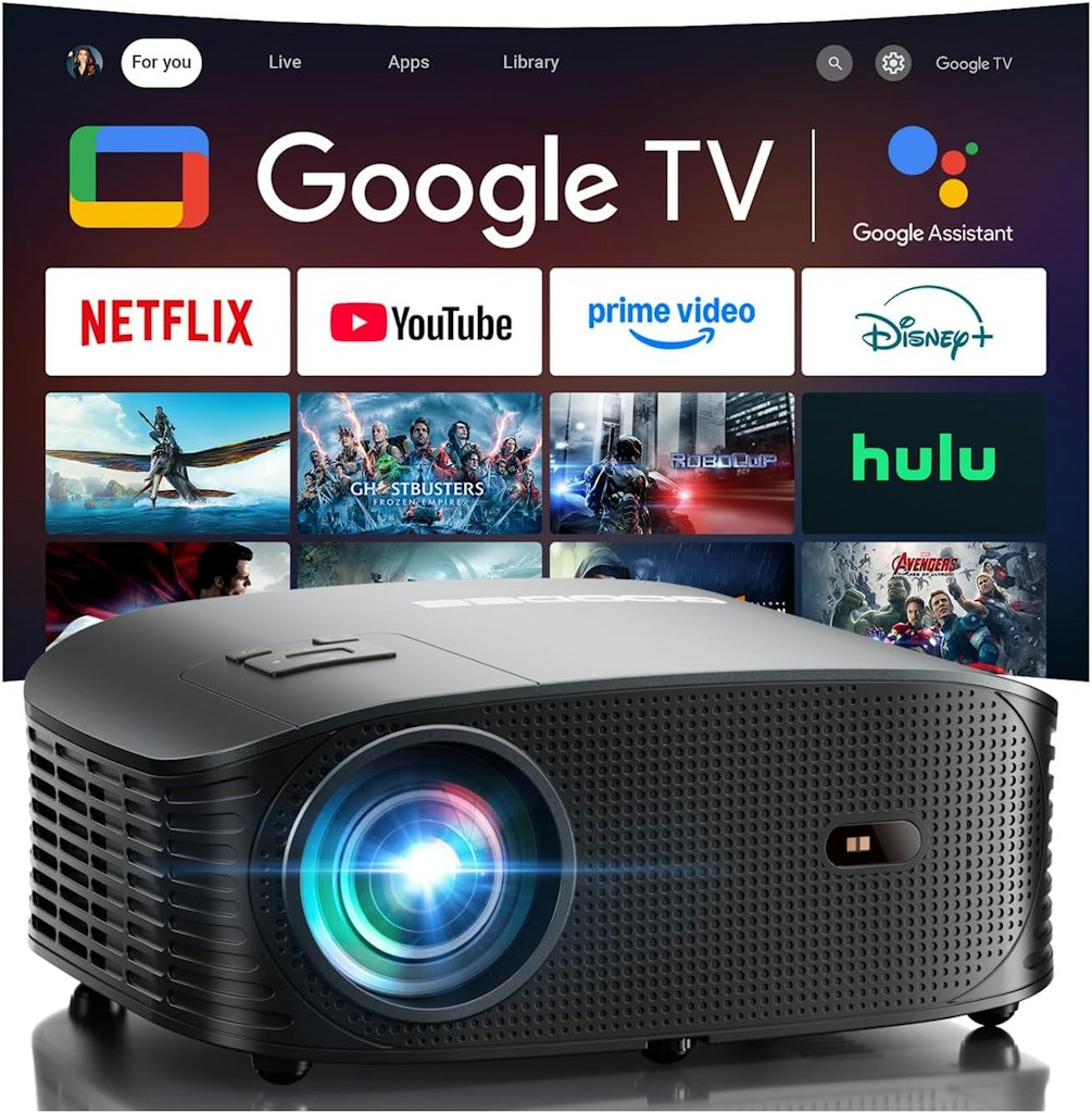 Goodee 4K Mini Smart Projector with Google TV: $98.99