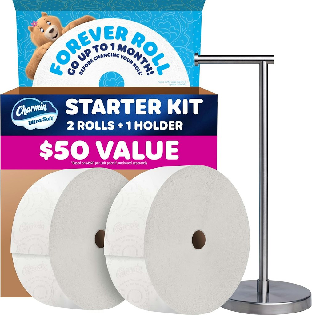 Charmin Ultra Soft Forever Toilet Roll Starter Kit: $24.97