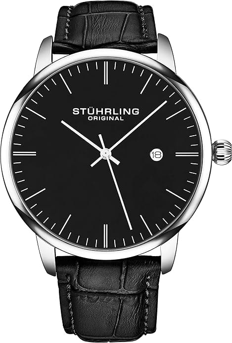 Stuhrling Men's 40mm Ultra-Slim Dress Watch: $60