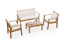 Tozey Chillrest 4-Piece Acacia Wood Patio Conversation Set for $190 + free shipping