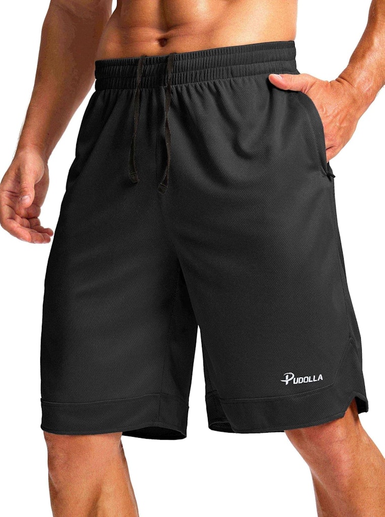 Pudolla Basketball Shorts with Zipper Pockets: $12.79