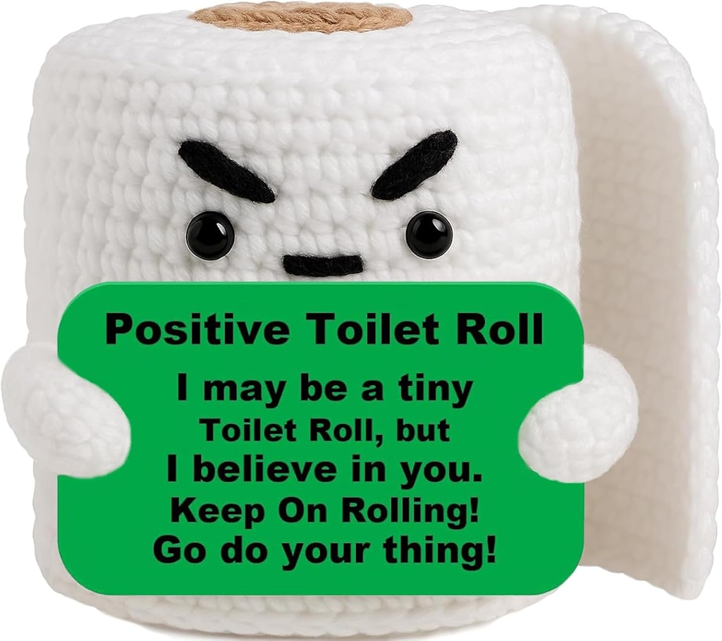 Positive Emotional Support Crochet Toilet Paper Roll: $6.39