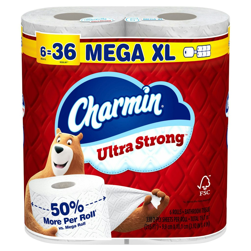 Charmin Ultra Strong Toilet Paper Mega XL Rolls 6-Pack: $12.99