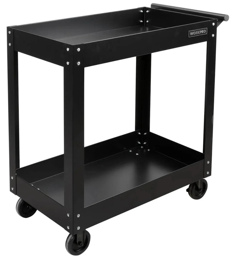 WorkPro Steel-Frame Rolling Utility Cart : $37