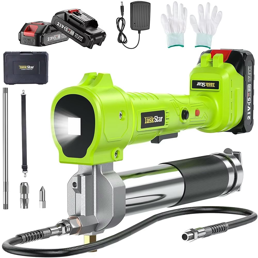 TaskStar 10,000-PSI Electric Grease Gun Kit w/ 2 Batteries: $50