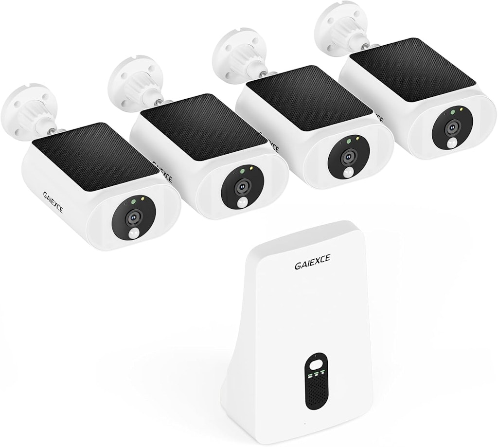 Gaiexce Solar Security Camera System 4-Cam Kit: $109.99