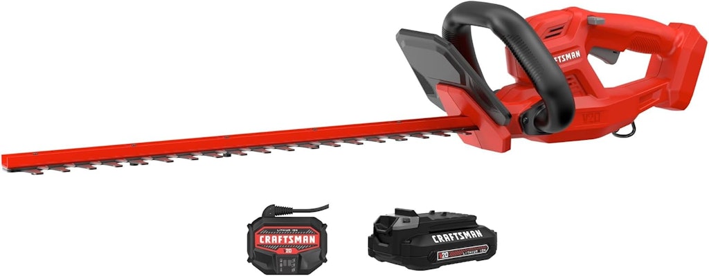 Craftsman V20 Cordless Hedge Trimmer with Battery and Charger: $83