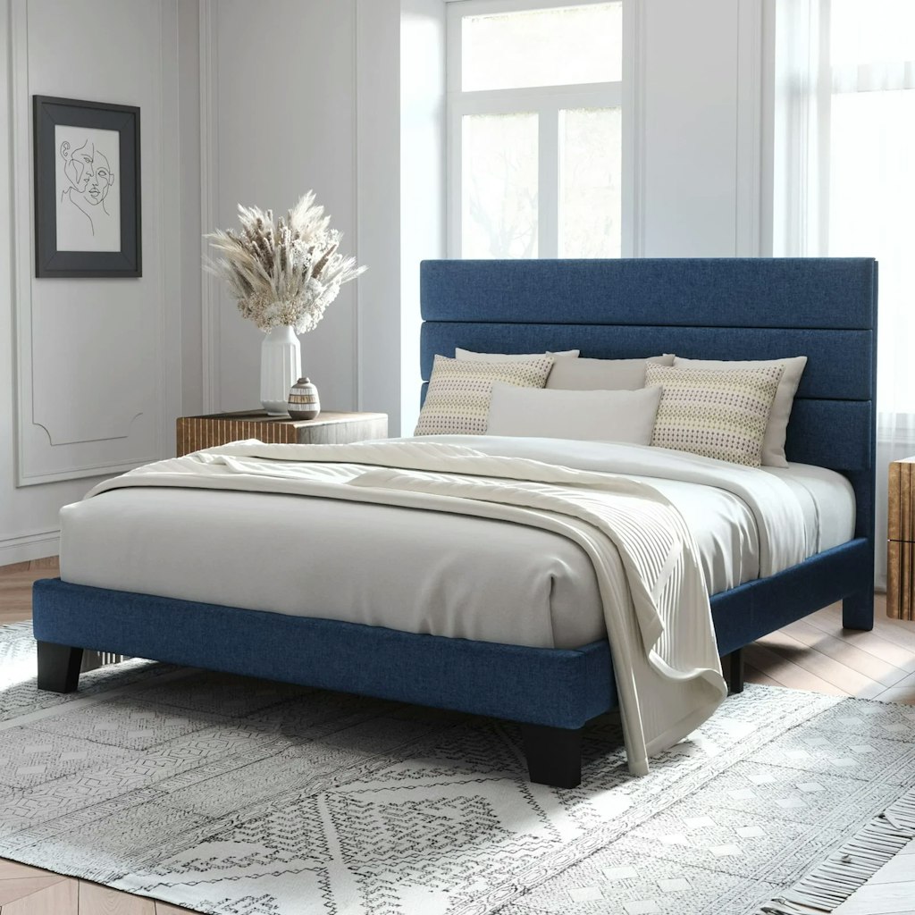 Allewie Platform Bed w/ Headboard: $115