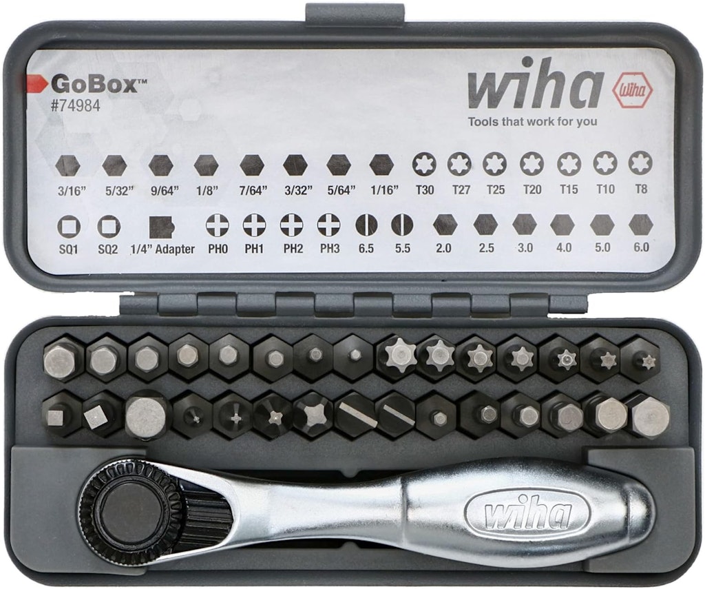 Wiha 32-Piece GoBox Standard Bit Set with Mini Ratchet : $23 Wiha 32-Piece GoBox Standard Bit Set with Mini Ratchet : $23