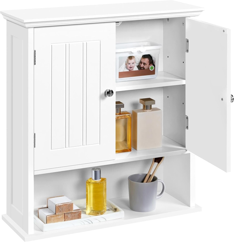 Yaheetech Bathroom Wall Cabinet with Adjustable Shelf: $37.98 Yaheetech Bathroom Wall Cabinet with Adjustable Shelf: $37.98