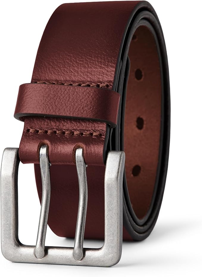 Amazon Essentials Men's Double Prong Leather Belt: $11 Amazon Essentials Men's Double Prong Leather Belt: $11