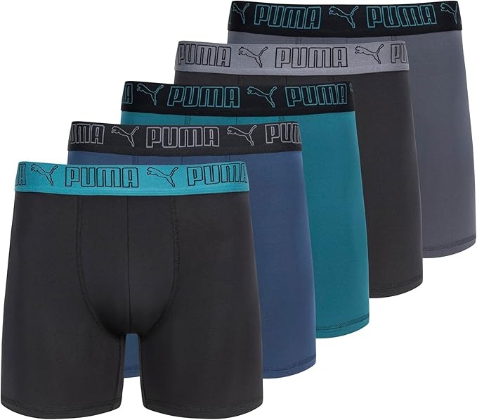 PUMA Men's Performance Boxer Briefs 5-Pack: from $16