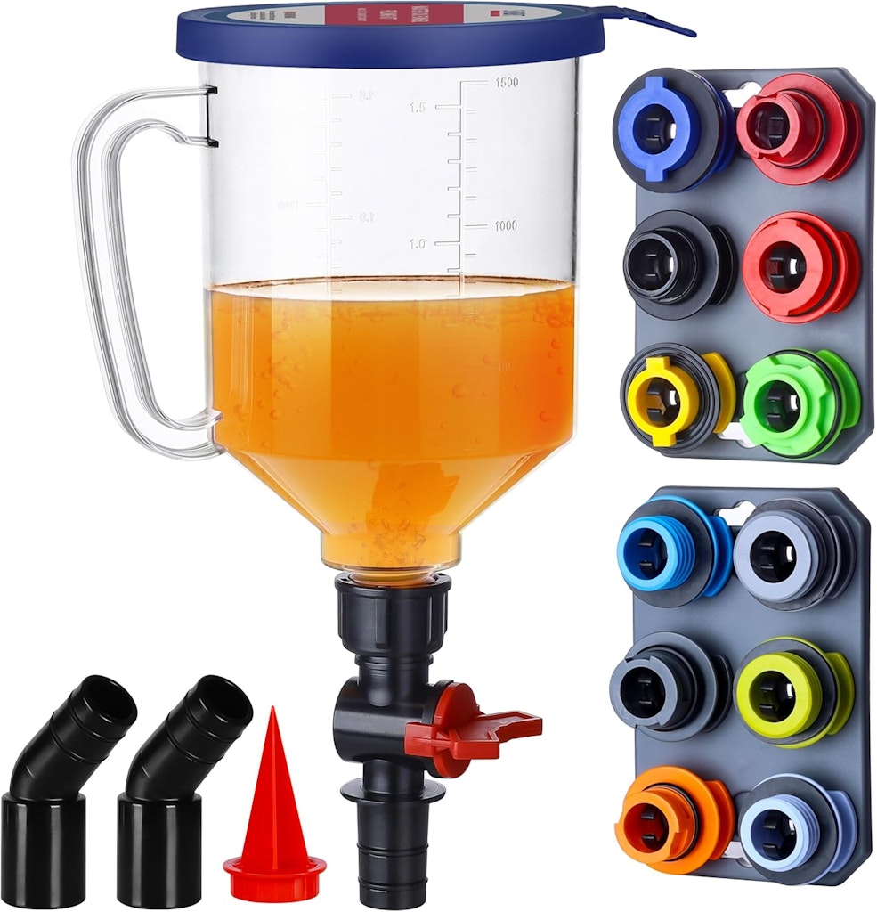  Smart Jerry Spill-Proof Engine Oil Funnel Kit : $42