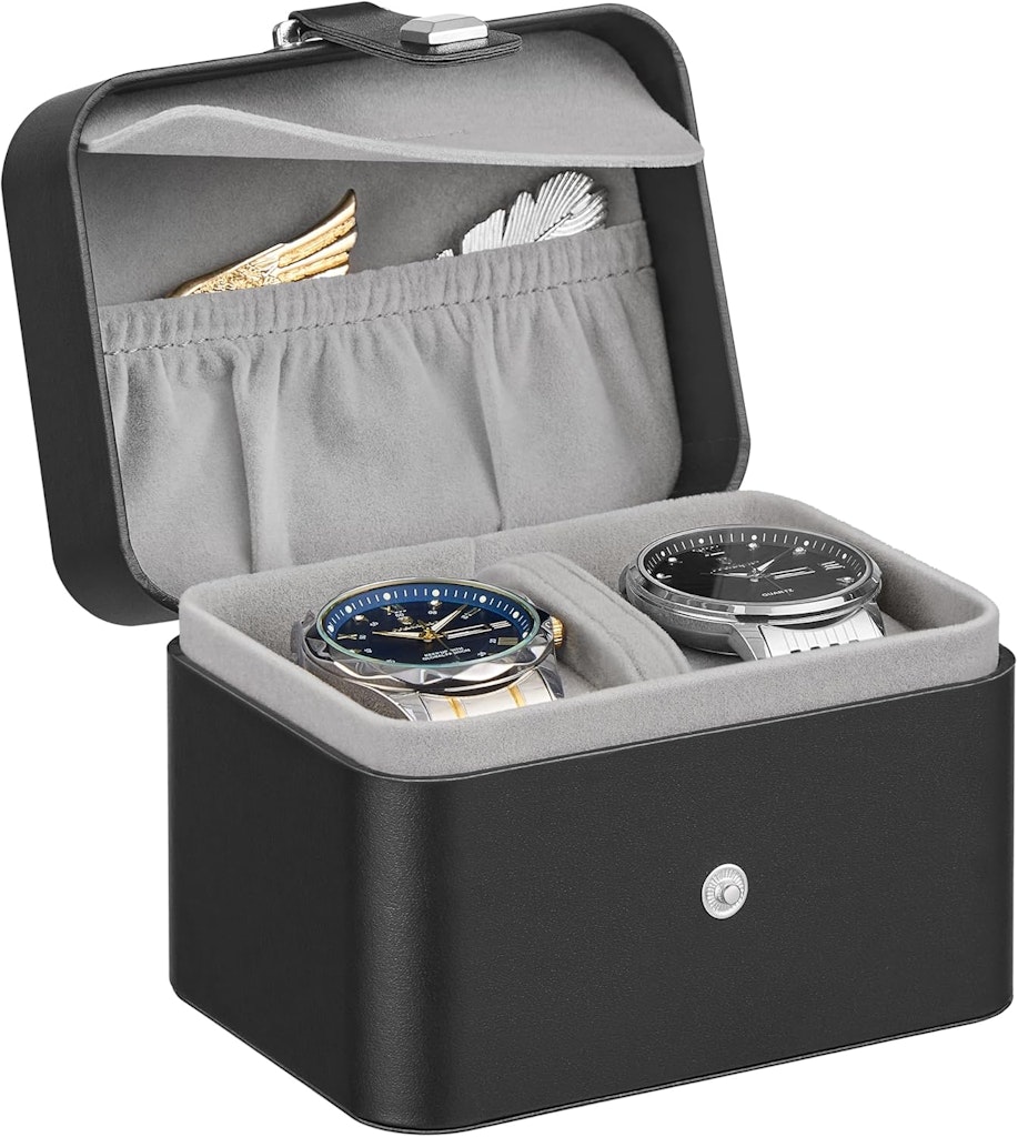 Songmics 2-Slot Watch Travel Box: $12.59