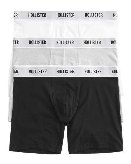 Hollister Men's Longer-Length Boxer Briefs 3-Pack (XXL only): $12