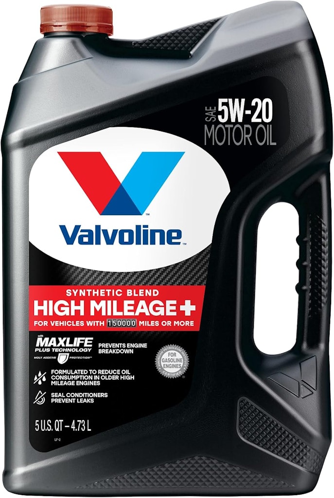 Valvoline Synthetic Blend High Mileage Plus 5W-20 Motor Oil 5-Quart Bottle: $21