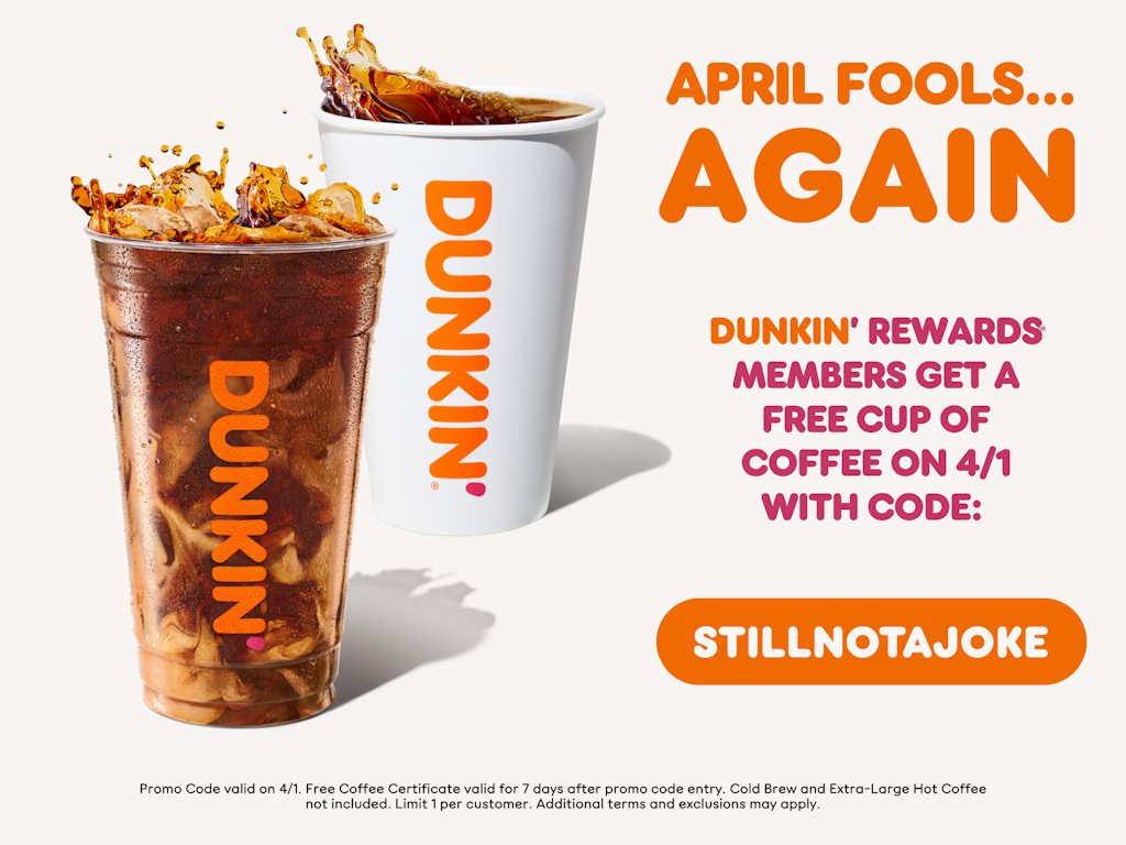 Dunkin' Donuts Coffee: Free for a million and one customers