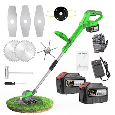 21V Cordless 4-in-1 Weed Wacker w/ 2 Batteries