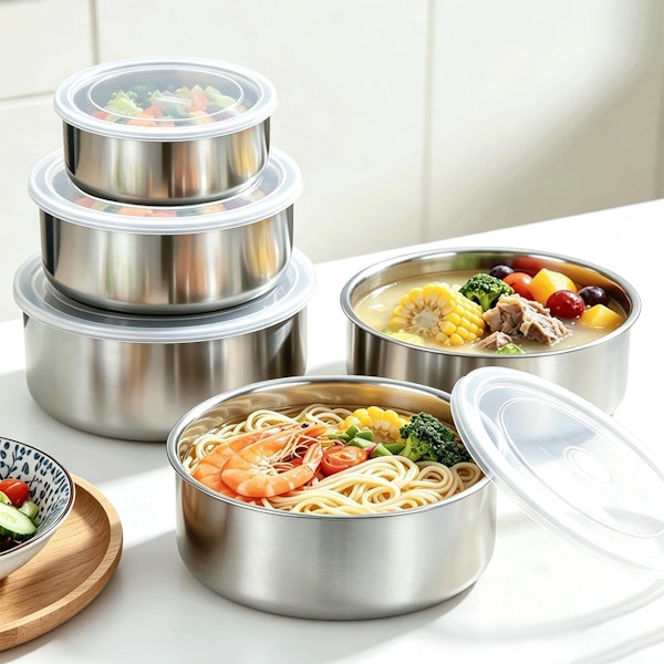 5-Piece Stainless Steel Food Storage Container Set