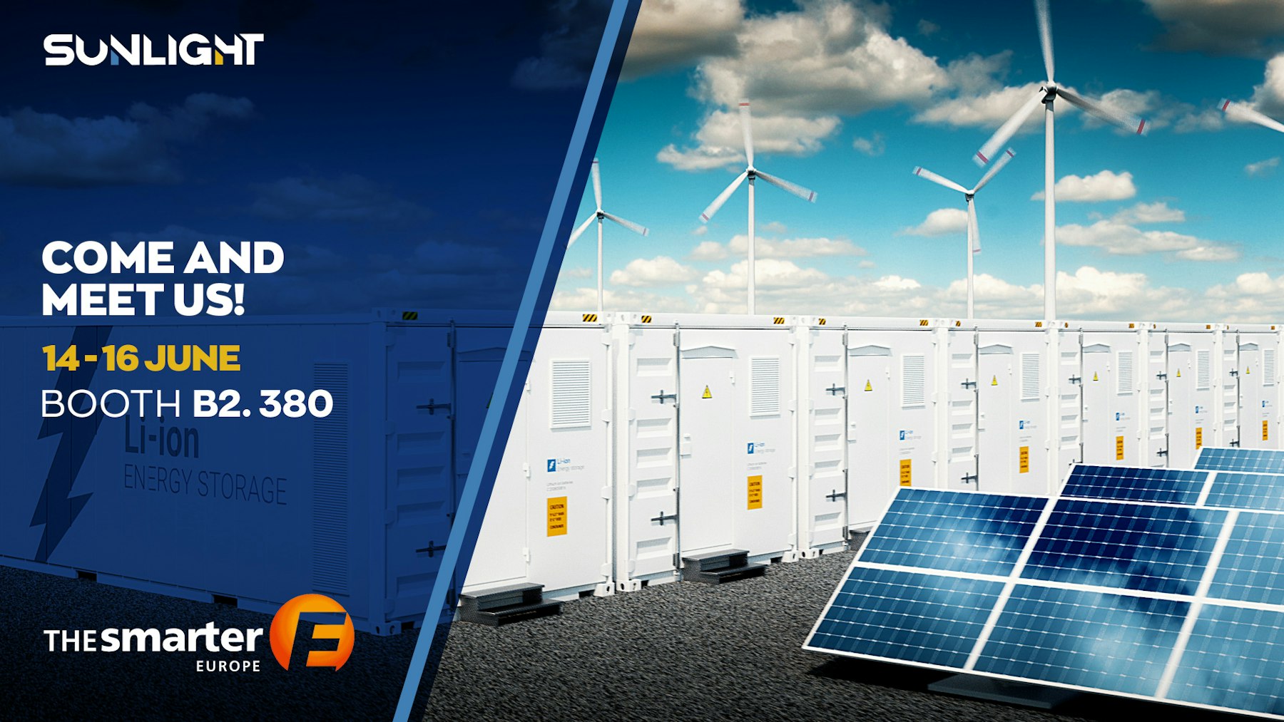 Sunlight Group to present its latest lithiumbased Energy Storage solutions at "The smarter E