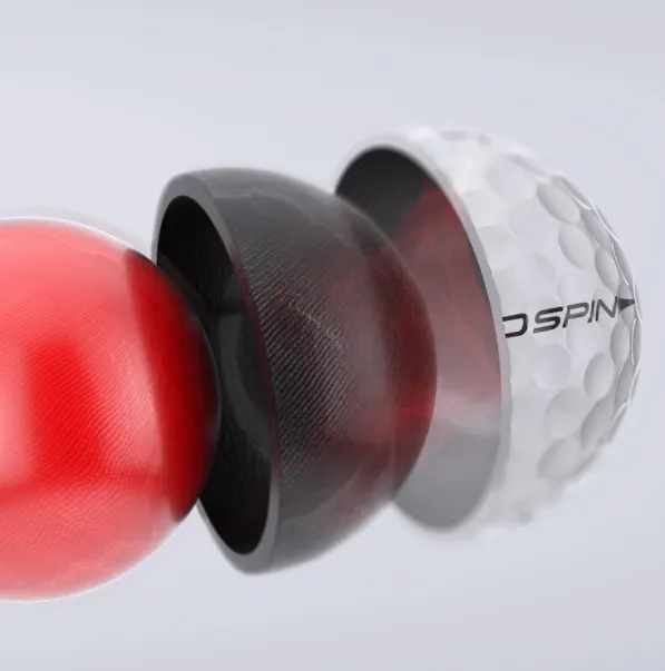 3D exploded view of Wilson golf ball to show inner workings