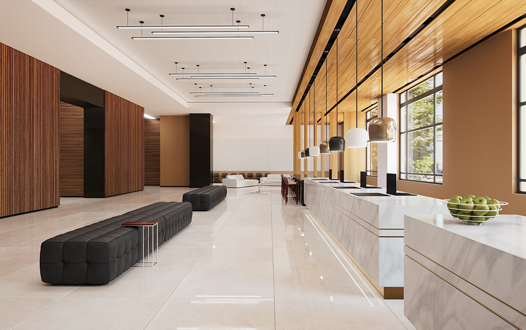 modern track lighting lobby