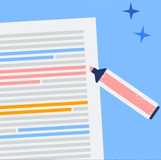 An abstract image of a paper and highlighter.