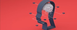 A voxel illustration of a brain