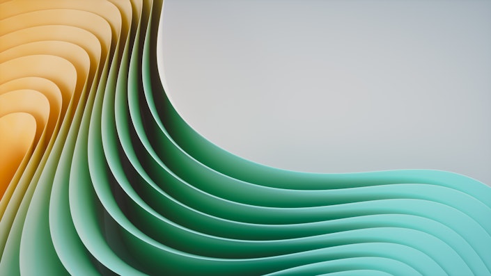 A digital abstract image of a number of rippling papers, meant to convey a futuristic sense.