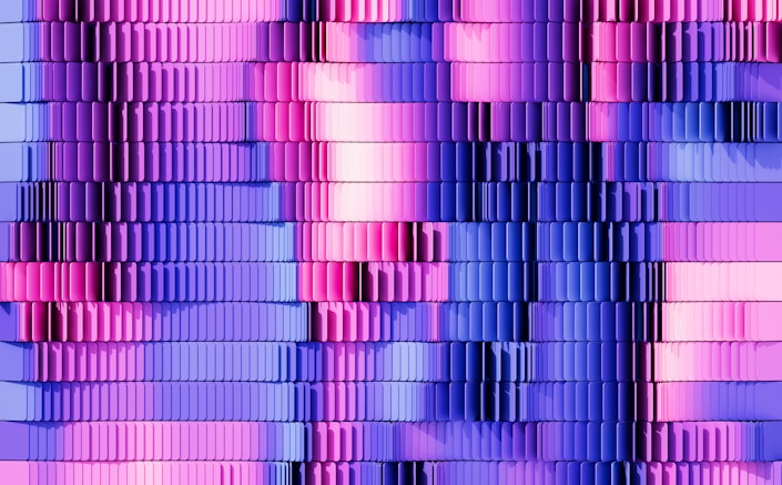 A digital image of squares of different shades overlaying each other in a random pattern.