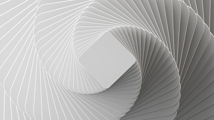 An abstract illustration of swirling shapes, meant to denote a futuristic feeling.