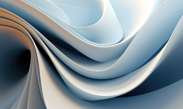 An abstract illustration of swirling shapes, meant to provoke a futuristic feeling.