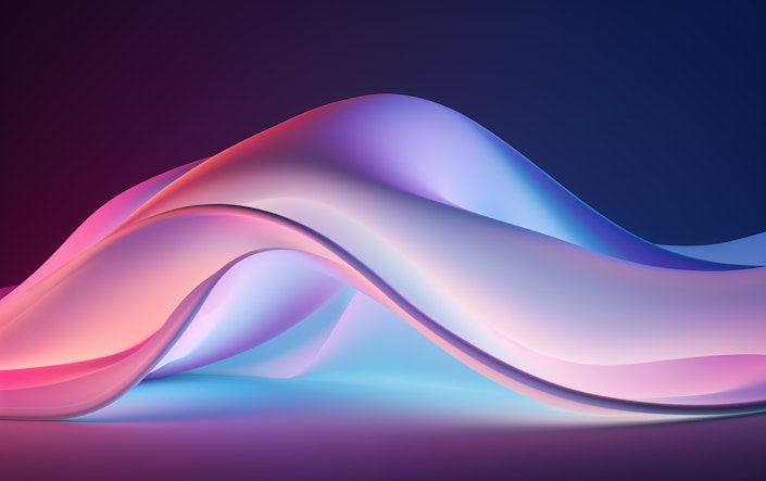 An abstract illustration of swirling shapes, meant to provoke a futuristic feeling.