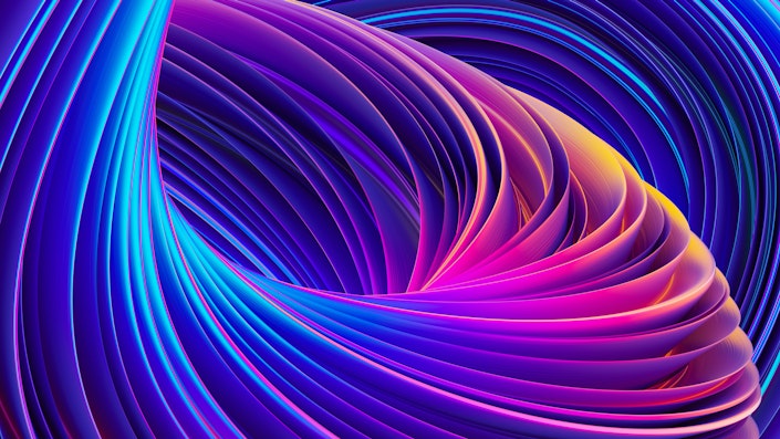 An abstract image of flat planes twisting inward.