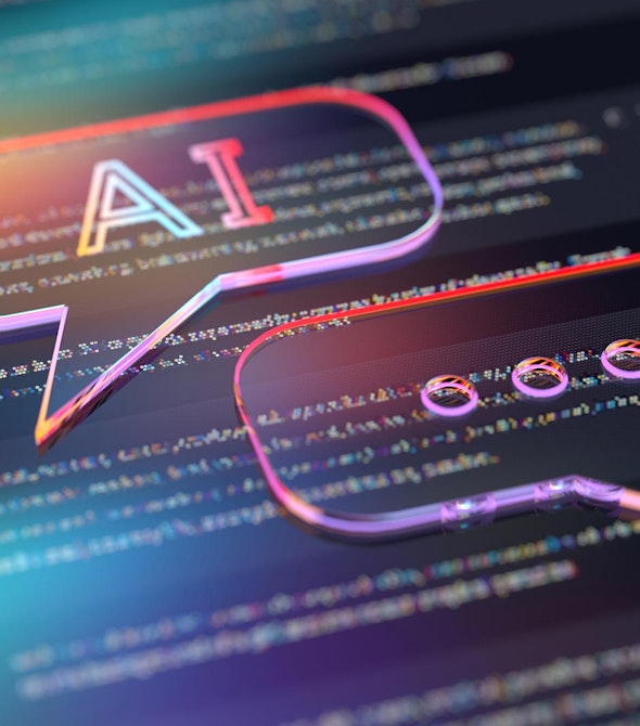 3D illustration of an AI chatbot.