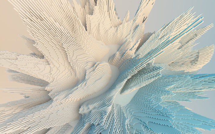 Abstract image of rods exploding into space.