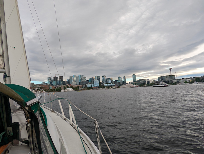 Seattle Skyline on a cloudy day.