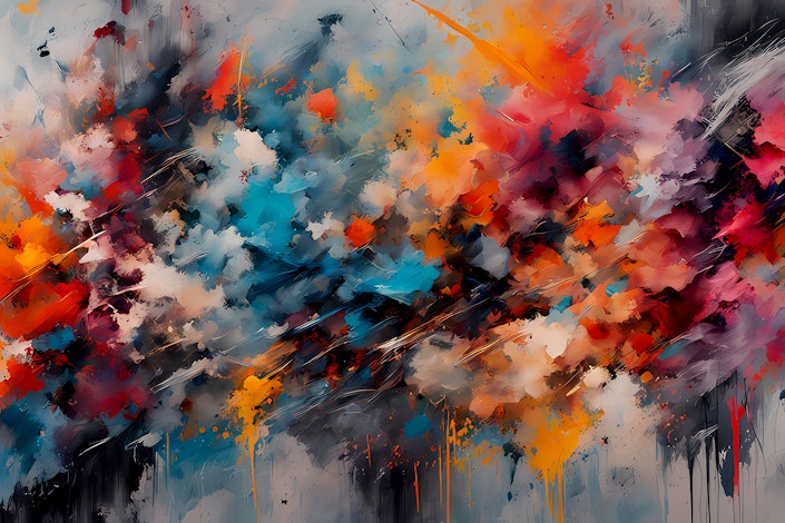 Abstract artist painting with colorful acrylics on canvas, colorful modern artwork of abstract watercolor background with splashes, abstract oil painting on canvas, acrylic art, artistic texture.