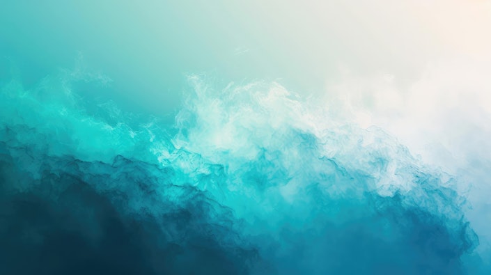 An abstract ocean wave with blue and green colors.