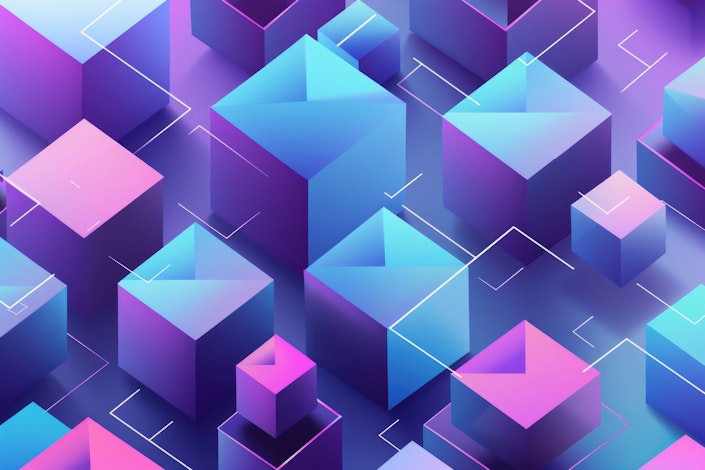 An abstract image of purple blocks.