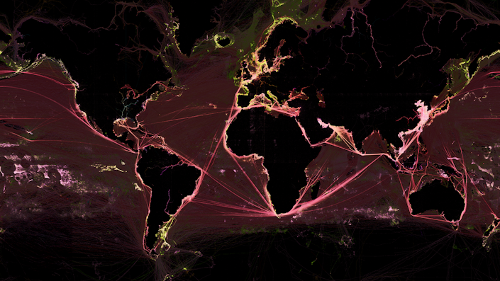 The world according to maritime GPS.