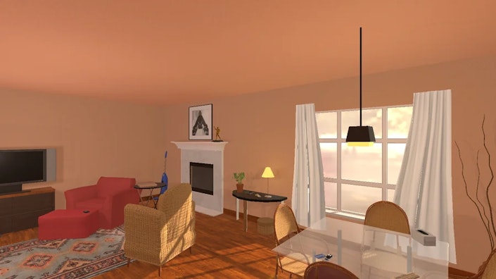 Simulated living room