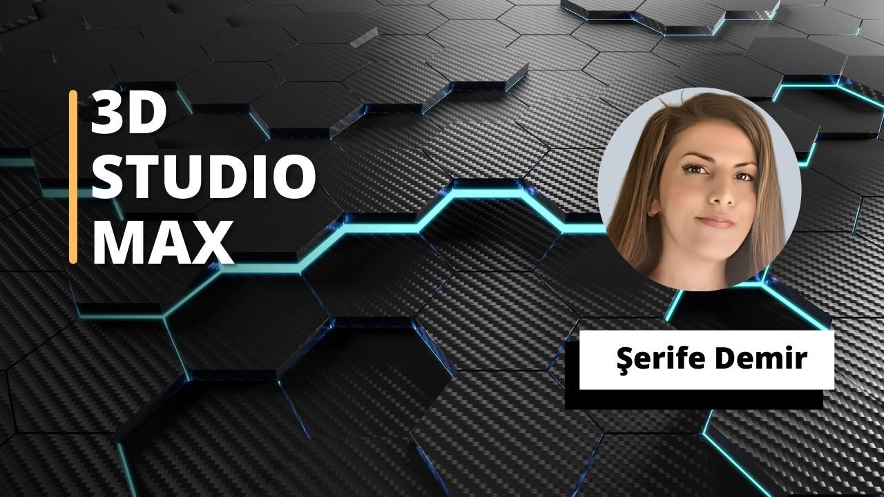 Bu görüntü 3D Studio Max Eğitimi üzerine çevrimiçi bir kursu tasvir etmektedir. Siyah bir arka plan üzerinde kahverengi saçlı bir kadın yüzü ve bir tabelanın yakın çekimi görülmektedir. Diğer ayrıntılar arasında siyah bir yüzeyin yakın çekimi, siyah arka plan üzerinde beyaz bir harf, metal bir nesnenin yakın çekimi, karbon fiber yüzey üzerinde metal bir köşe ve beyaz metinli siyah ve mavi altıgenler bulunmaktadır. Bu unsurlar birlikte 3D Studio Max Eğitiminin karmaşıklığını ve çevrimiçi kursların gücünü göstermektedir. Bu kurs sayesinde kullanıcılar etkileyici 3D modeller, animasyonlar ve görseller oluşturmayı öğrenebilirler. Bilgilerini genişletmek veya 3D tasarım alanında kariyerine hızlı bir başlangıç yapmak isteyen herkes için harika bir kaynaktır.