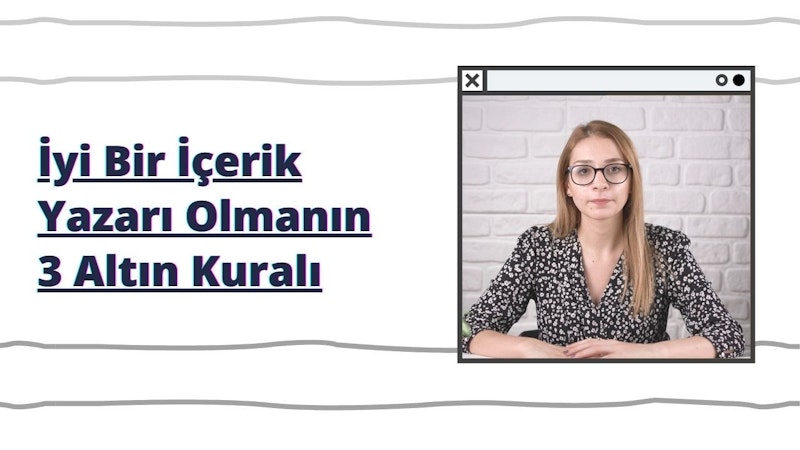 Bir kadın siyah beyaz bir gömlek ve gözlük takıyor. Beyaz zemin üzerine mavi yazıların olduğu bir odada masada oturmaktadır. Gömleğinin üzerinde çiçek desenleri var. Arkasındaki duvarda siyah beyaz bir logo var. Ellerini önündeki masanın üzerine koymuş, dümdüz karşıya bakmaktadır. Omuz hizasında kahverengi saçları var ve yüzünde sakin bir ifade var. Gömleğinin yakası yakalı ve önü düğmeli. Kolları hafifçe kıvrılmış. Bir çift siyah gözlük ve küpe takıyor.
