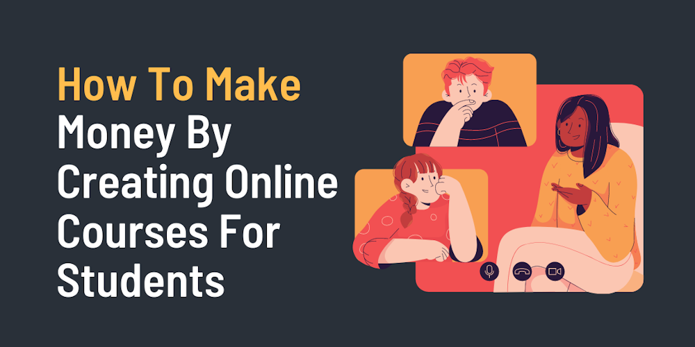  Creating an online course for earning money with a laptop and coffee
