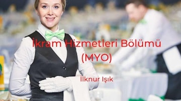 Siyah yelek giymiş ve papyon takmış genç bir kadın bir restoranın önünde duruyor. Siyah eldivenler giymiş ve ellerini önünde kavuşturmuş. Yüzü saçları tarafından kısmen gizlenmiştir. Gözleri görünmüyor. Arka plan bulanık ve sağ alt köşede beyaz bir kare görülüyor. Görüntü kadının vücudunun üst kısmına odaklanmış, yeleği ve papyonu vurgulanmış. Yeleğin ve papyonun renkleri arka planla kontrast oluşturarak öne çıkmalarını sağlıyor.